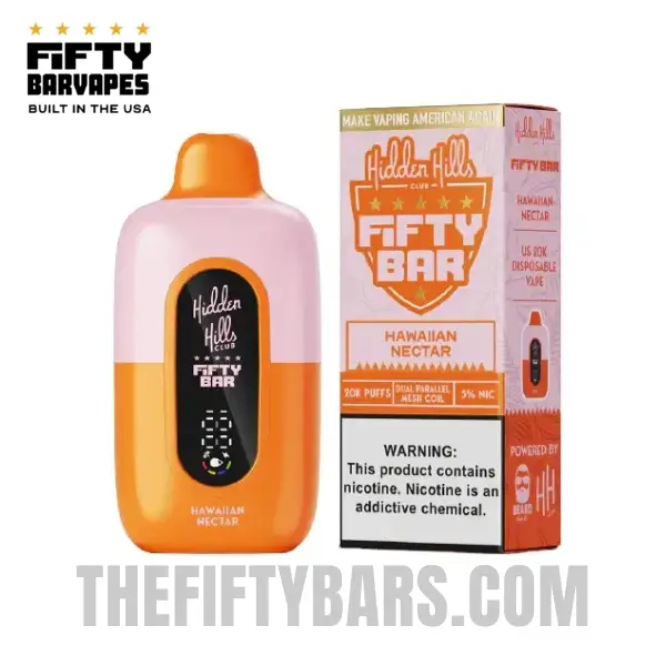 Hawaiian Nector Hidden Hills X Fifty Bar 20K Puffs Disposable Vape 2 Hawaiian Nector Hidden Hills X Fifty Bar