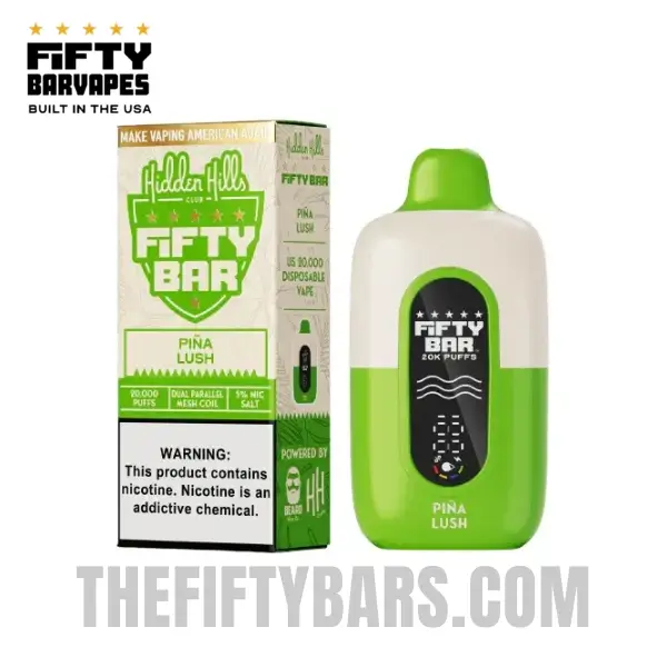Pina Lush Hidden Hills X Fifty Bar 20K Puffs Disposable Vape 2 Pina Lush Hidden Hills X Fifty Bar