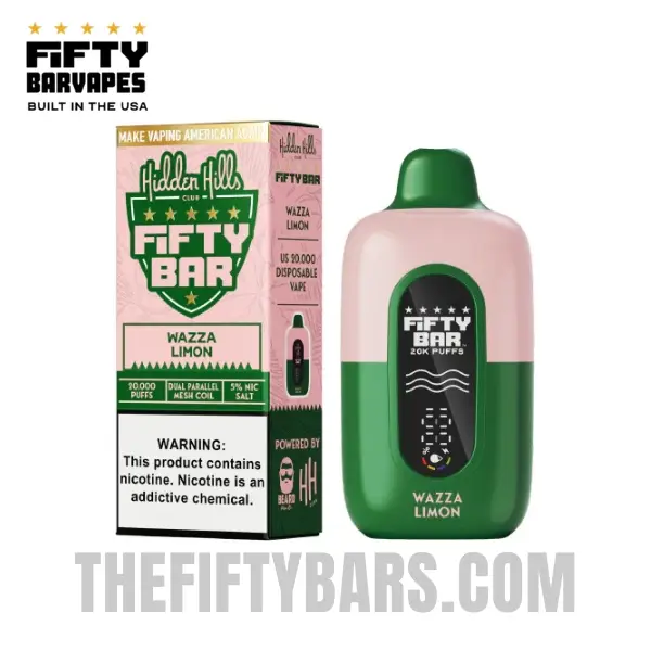 Wazza Limon Hidden Hills X Fifty Bar 20K Puffs Disposable Vape 2 Wazza Limon Hidden Hills X Fifty Bar 20K Puffs Disposable Vape - Image 2