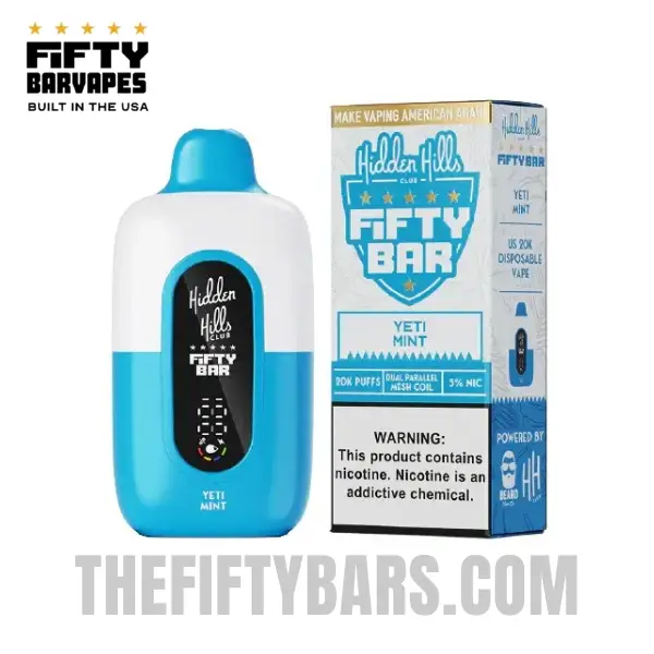 Yeti Mint Hidden Hills X Fifty Bar 20K Puffs Disposable Vape 2 Yeti Mint Hidden Hills X Fifty Bar 20K Puffs Disposable Vape - Image 2
