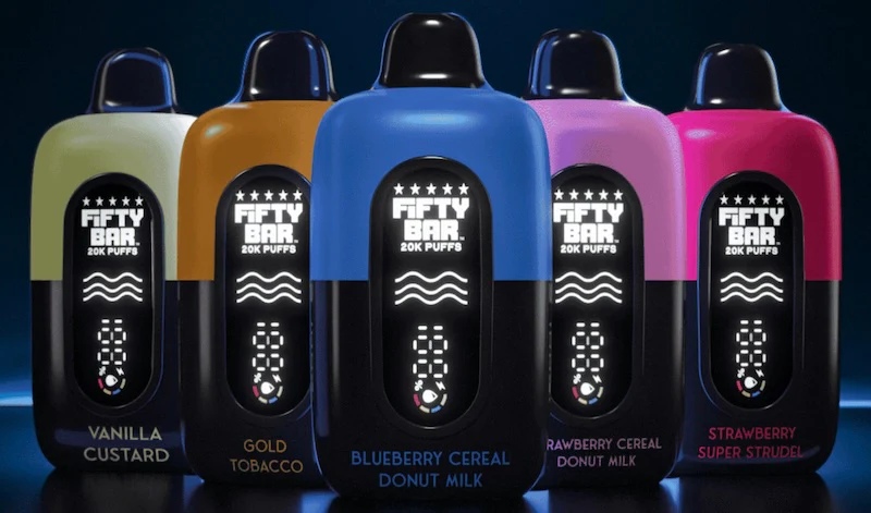 Explore all Fifty Bar V2 flavors! From Milky Loops to Pacific Chill, find your favorite American-made disposable vape blend. Shop the full V2 collection today.