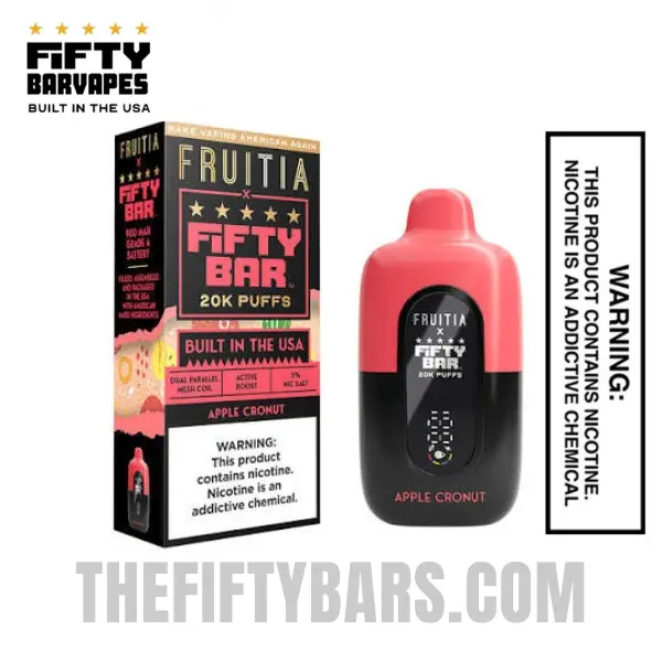 Apple Cronut Fruitia X Fifty Bar 20K Puffs Disposable Vape 1 Apple Cronut Fruitia X Fifty Bar