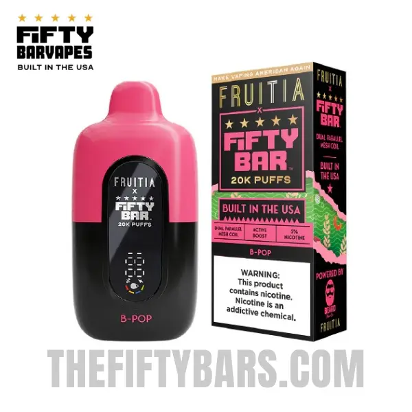 B-Pop Fruitia X Fifty Bar 20K Puffs Disposable Vape 2 B-Pop Fruitia X Fifty Bar V2
