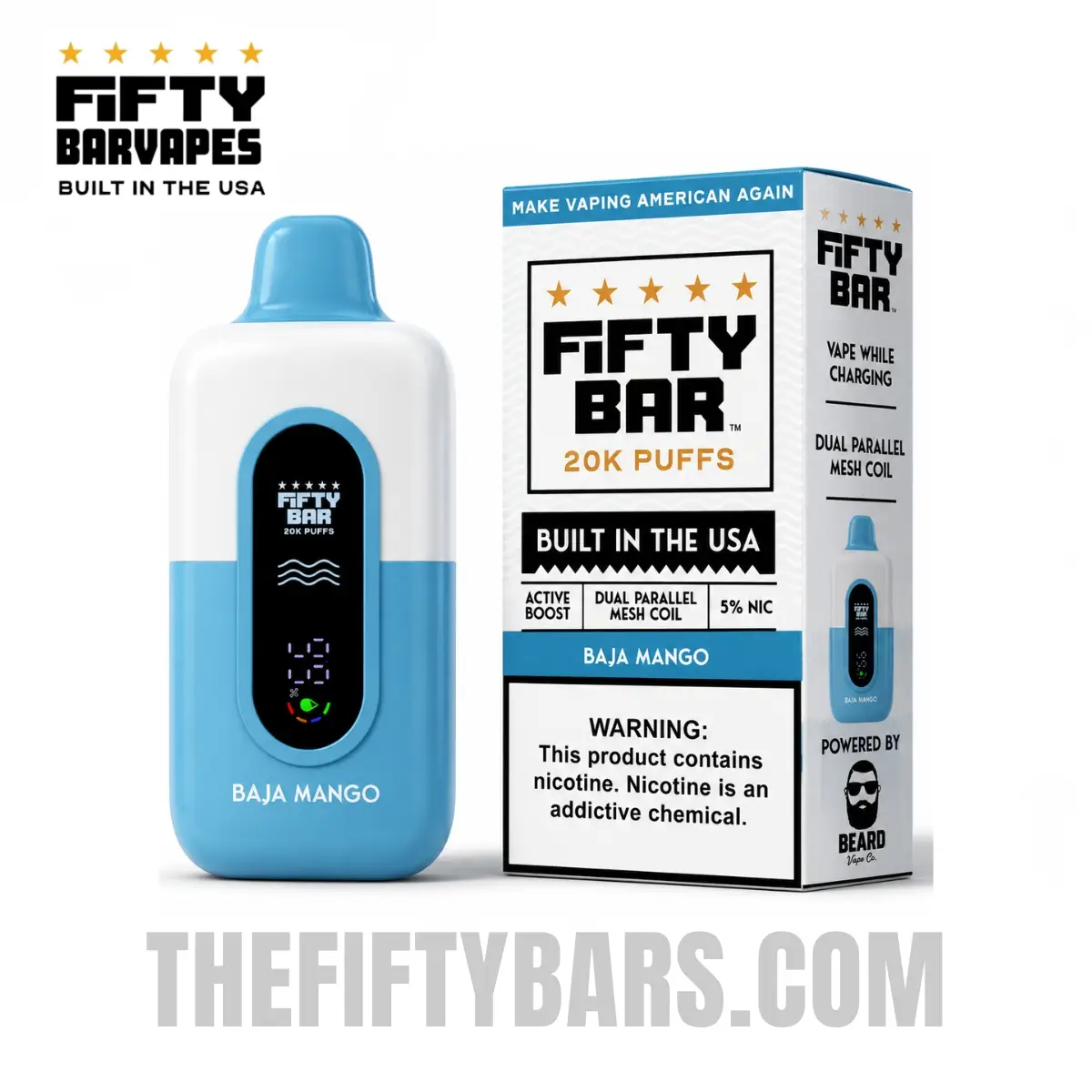 Baja Mango Fifty Bar V2 20K Puffs Disposable Vape 2 Baja Mango Fifty Bar V2