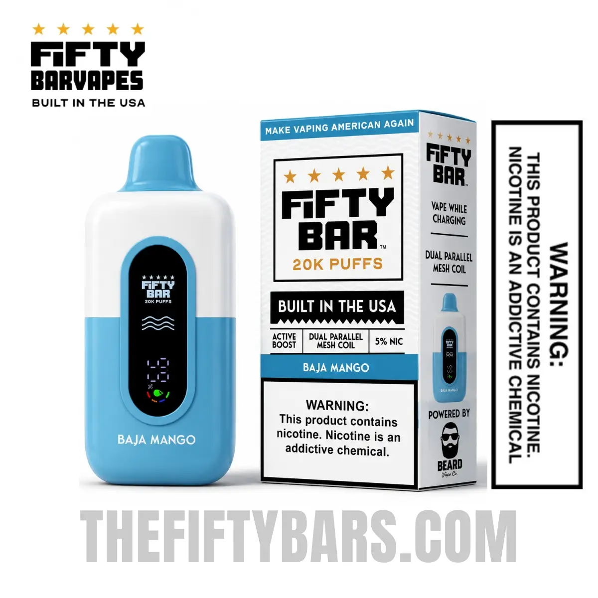 Baja Mango Fifty Bar V2 20K Puffs Disposable Vape 1 Baja Mango Fifty Bar V2
