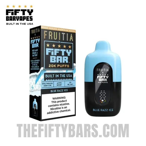 Blue Razz Ice Fruitia X Fifty Bar 20K Puffs Disposable Vape 2 Blue Razz Ice Fruitia X Fifty Bar 20K Puffs Disposable Vape - Image 2
