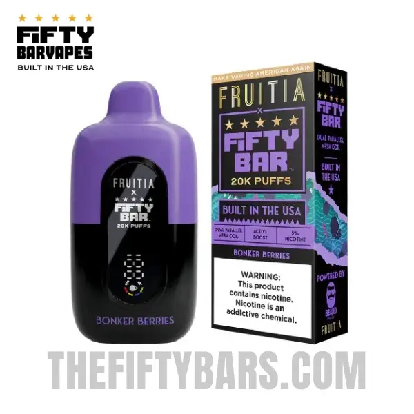 Bonker Berries Fruitia X Fifty Bar 20K Puffs Disposable Vape 2 Bonker Berries Fruitia X Fifty Bar 20K Puffs Disposable Vape - Image 2