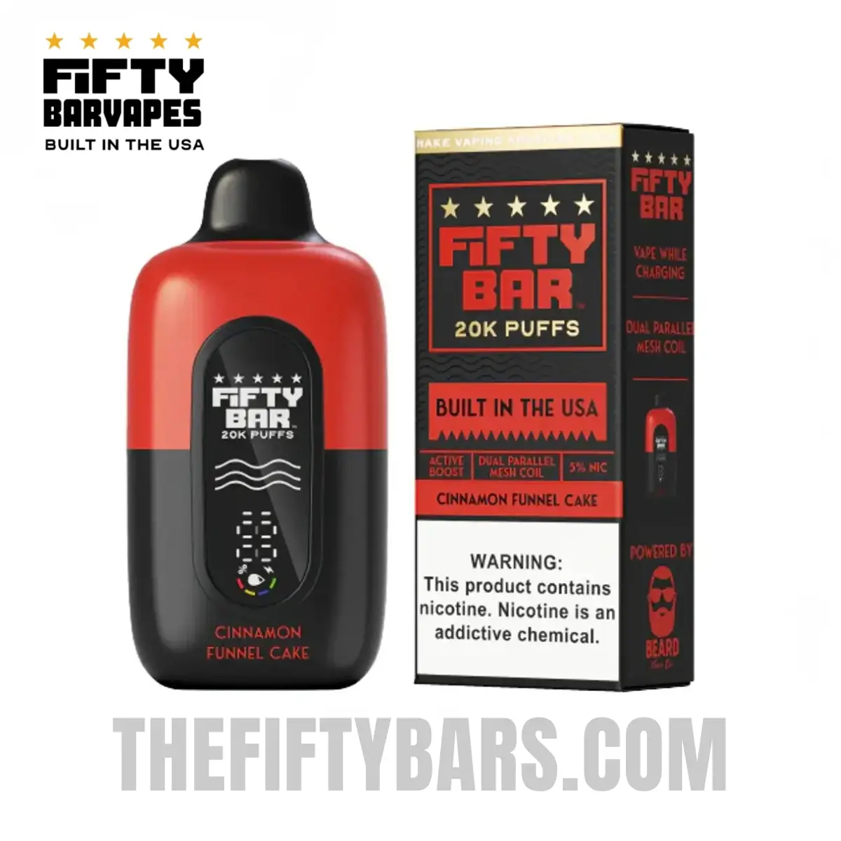 Cinnamon Funnel Cake Fifty Bar V2 20K Puffs Disposable Vape 2 Cinnamon Funnel Cake Fifty Bar V2