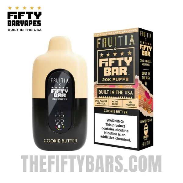 Cookie Butter Fruitia X Fifty Bar 20K Puffs Disposable Vape 2 Cookie Butter Fruitia X Fifty Bar 20K Puffs Disposable Vape - Image 2