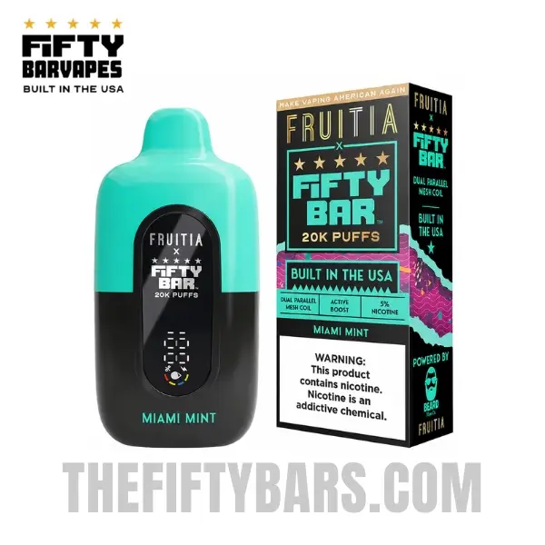 Miami Mint Fruitia X Fifty Bar 20K Puffs Disposable Vape 2 Miami Mint Fruitia X Fifty Bar V2