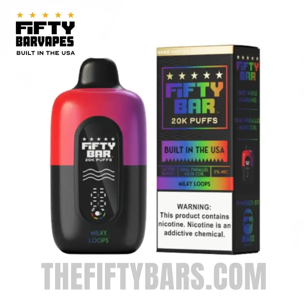 Milky Loops Fifty Bar V2 20K Puffs Disposable Vape 2 Milky Loops Fifty Bar V2