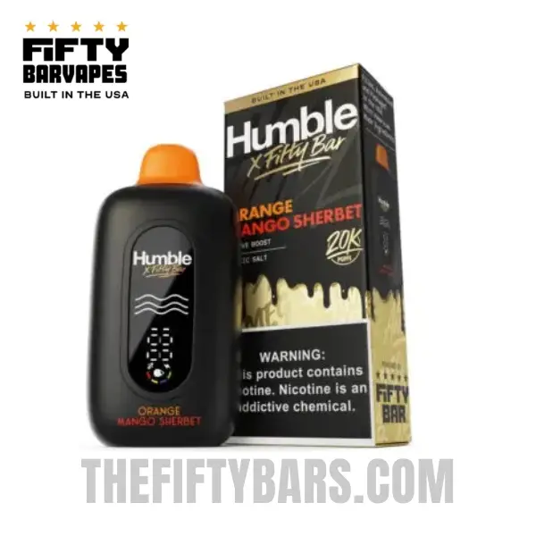 Orange Mango Sherbet Humble X Fifty Bar 20K Puffs Disposable Vape 2 Orange Mango Sherbet Humble X Fifty Bar