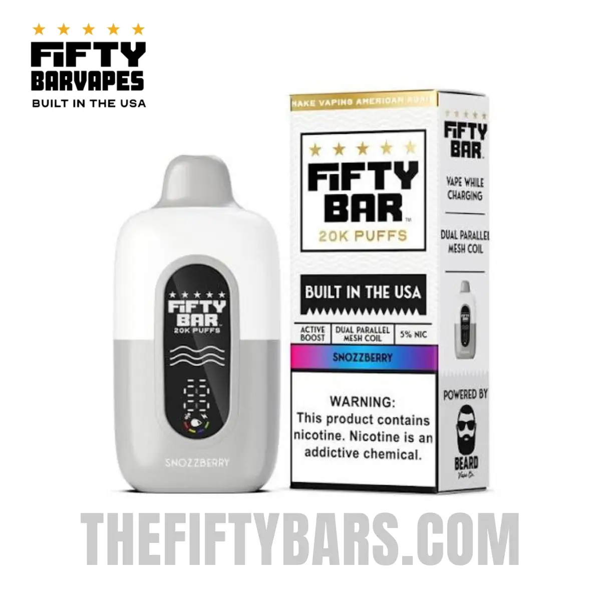 Snozzberry Fifty Bar V2 20K Puffs Disposable Vape 2 Snozzberry Fifty Bar V2 20K Puffs Disposable Vape - Image 2