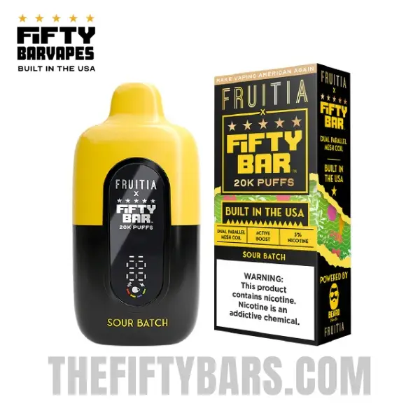 Sour Batch Fruitia X Fifty Bar 20K Puffs Disposable Vape 2 Sour Batch Fruitia X Fifty Bar V2