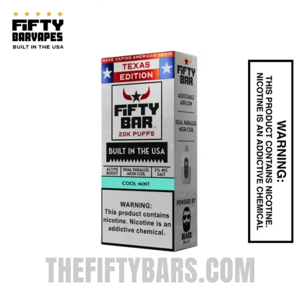 Cool Mint Texas X Fifty Bar 20K Puffs Disposable Vape 1 Cool Mint Texas X Fifty Bar