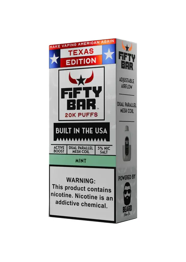 Mint Texas X Fifty Bar 20K Puffs Disposable Vape