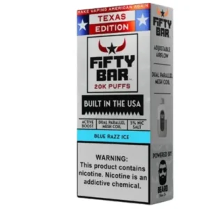 Blue Razz Ice Texas X Fifty Bar