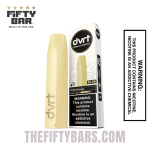 White Gummy Fifty Bar DVRT 2000 Puffs Disposable Vape
